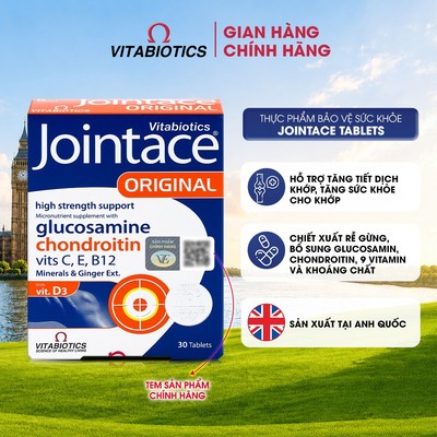 TPBVSK Vitabiotics JOINTACE bổ sung Glucosamin, Chondroitin, Hỗ Trợ Tăng Tiết Dịch và Tăng Sức Khỏe Cho Khớp 30 viên