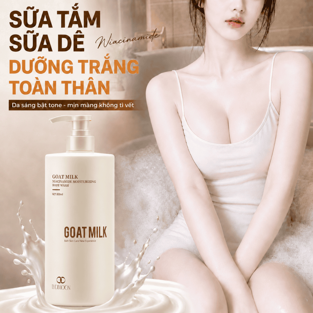 2026 Phong Cách Mới LYDIMOON Sữa Dê Trắng Sữa Rửa Thân 800ml Dưỡng Ẩm Dưỡng Ẩm Da Mịn20260822