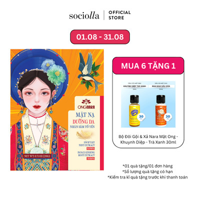 Mặt Nạ Lụa Chống Lão Hoá Cấp Ẩm Da Nhân Sâm Tổ Yến ONGNARA Ginseng Bird's Nest Anti-Aging Moisturizing Silk Mask 20g