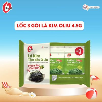 Rong biển / Lá kim 4,5G tẩm dầu Oliu O'food giòn, thơm, gia vị vừa miệng, ăn liền hoặc ăn kèm