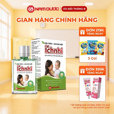Dầu Tràm Khuynh Diệp Ích Nhi Nam Dược – Giúp Làm Ấm Da, Tránh Nhiễm Lạnh Cho Bé – Lọ 30ml