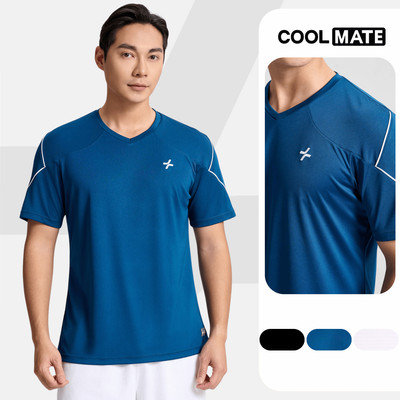 [MUA 2 GIẢM 40%]Áo thun thể thao, Áo đôi nam nữ cổ V Pickleball DinkShot Essentials Nhanh khô, Thấm hút tốt Coolmate