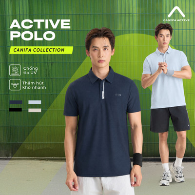 Áo Polo active nam thể thao chất liệu mềm co giãn linh hoạt phù hợp hoạt động thể thao CANIFA 8TP26S005