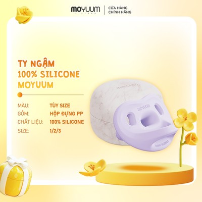 [QUÀ TẶNG KHÔNG BÁN] Ti ngậm Moyuum 100% Silicon nguyên khối - Tím khoai môn -  Thế hệ 3 - kèm hộp đựng