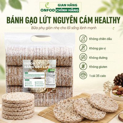 Bánh gạo lứt  ăn kiêng không đường ONFOD giảm cân healthy eat clean thực dưỡng cho người tập gym, yoga, mẹ bầu