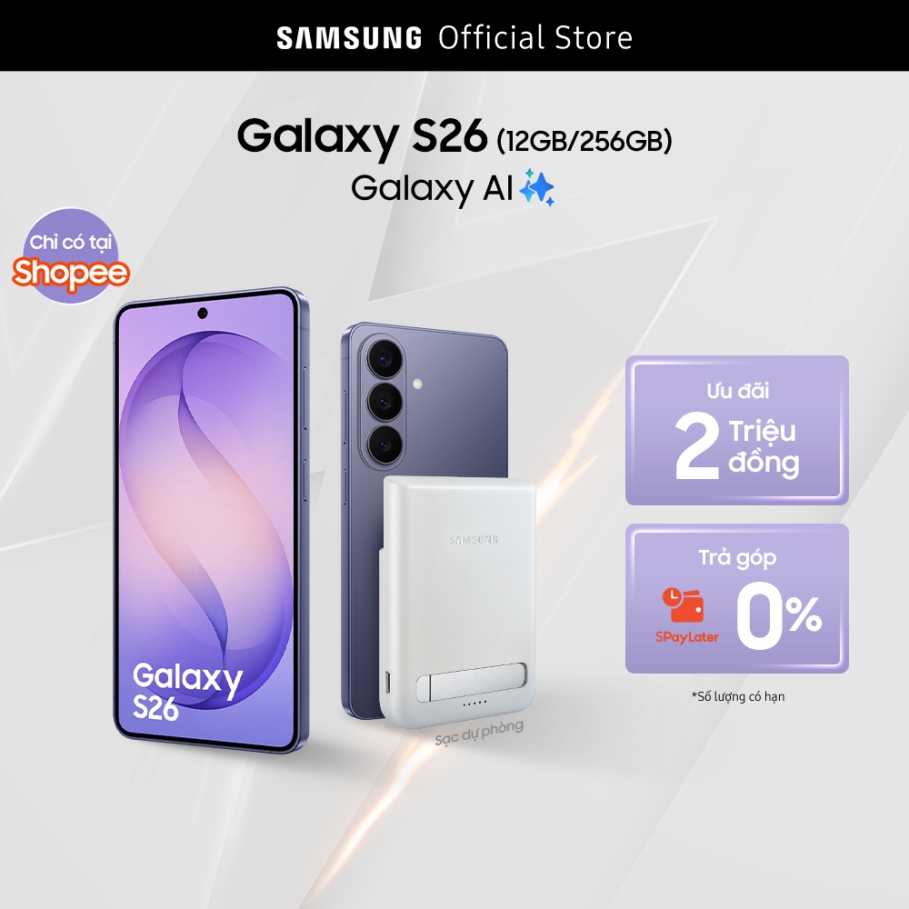Điện thoại Samsung Galaxy S26, 12GB/256GB, Customized AP, AI Phone, Photo Assist, Creative Studio, 5