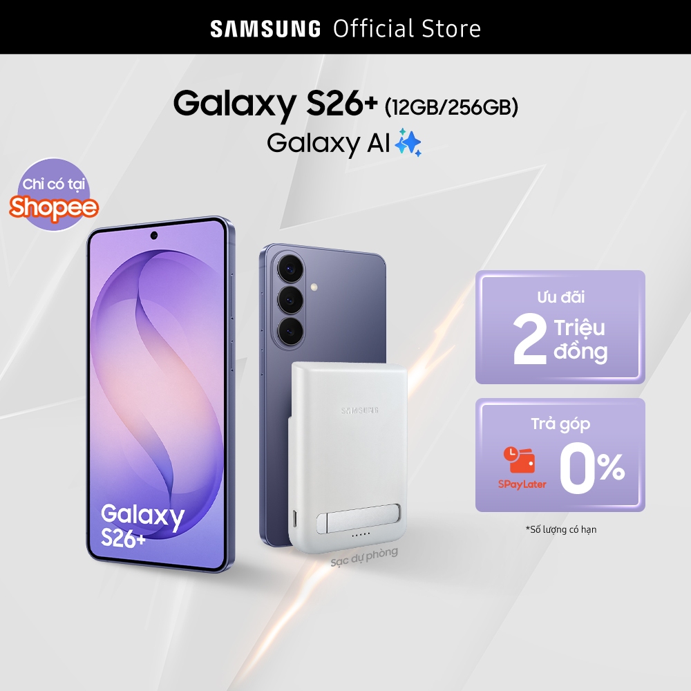 Điện thoại Samsung Galaxy S26+, 12GB/256GB, Customized AP, AI Phone, Photo Assist, Creative Studio, 