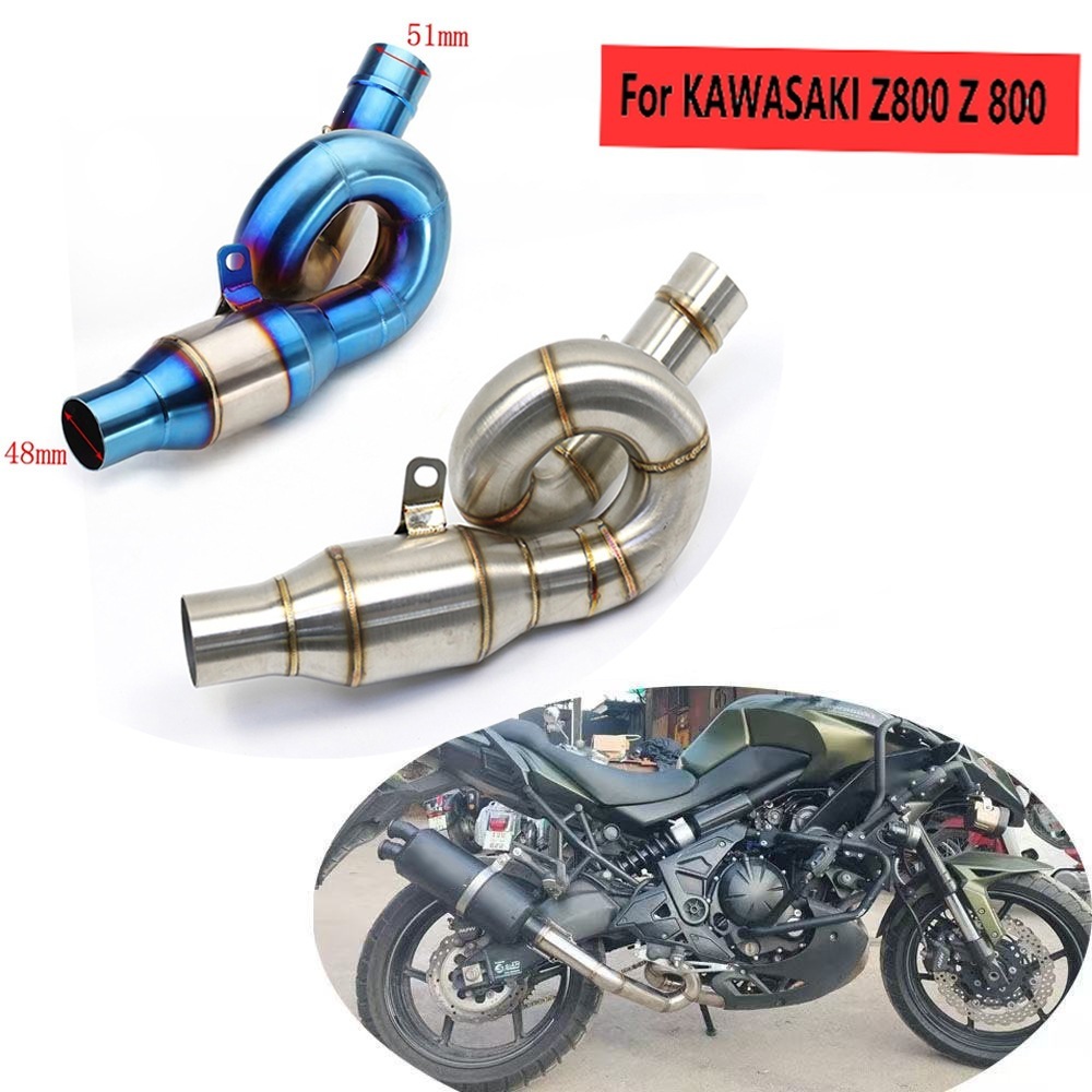 Z800 Cổ Pô Bầu hơi Xe Thể Thao Kawasaki Z800 Phần giữa thép không gỉ