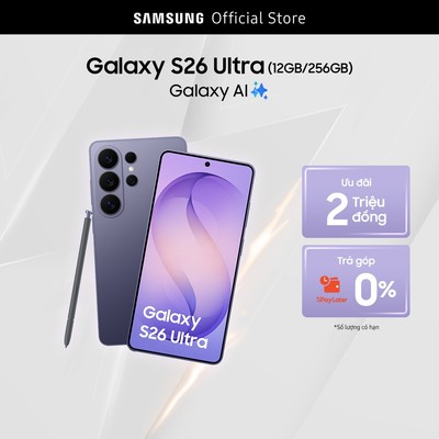 Điện thoại Samsung Galaxy S26 Ultra, 12GB/256GB, Privacy Display, Chip Snapdragon, Galaxy AI Phone, Camera 200MP