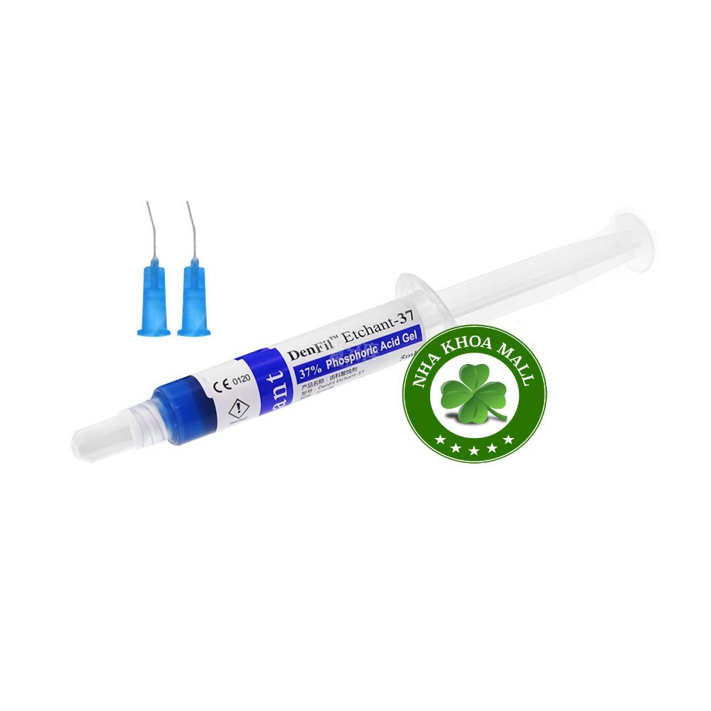 1  CÂY LẺ Etching Denfil Etchant 37% Vericom - Tuýp 5ml + 2 VÒI BƠM