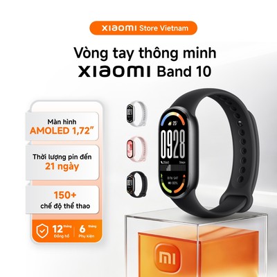 Xiaomi Vòng đeo tay thông minh Band 10 | AMOLED 1,72" | Pin 21 ngày - BH 1 năm chính hãng