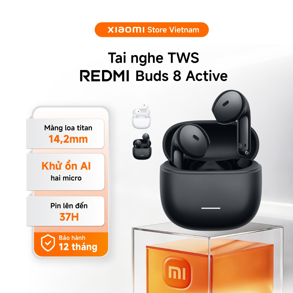 Xiaomi Tai nghe Bluetooth TWS thông minh REDMI Buds 8 Active | Khử ồn AI | Màng loa titan - BH 1 năm