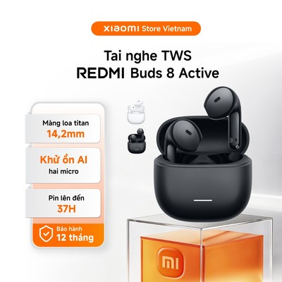 Xiaomi Tai nghe Bluetooth TWS thông minh REDMI Buds 8 Active | Khử ồn AI | Màng loa titan - BH 1 năm chính hãng