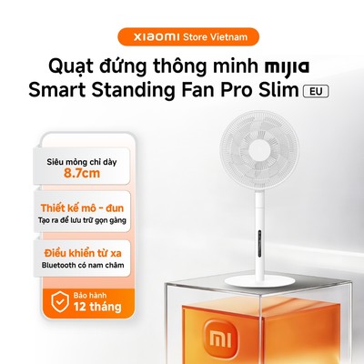 Xiaomi Quạt đứng Mijia Smart Standing Fan Pro Slim | Luồng gió tầm xa 14m | Siêu mỏng chỉ 8.7cm | BH 1 năm chính hãng