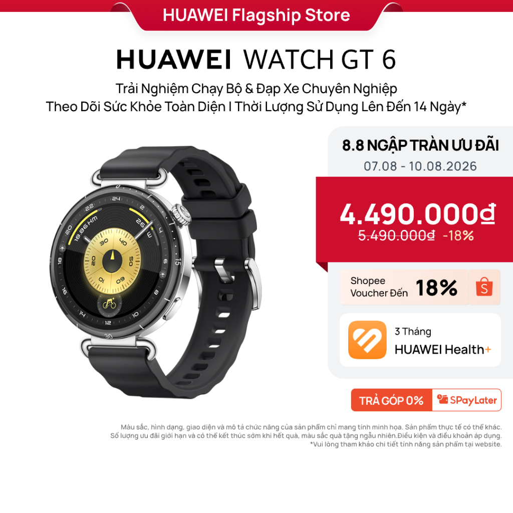 [ĐỘC QUYỀN] Đồng Hồ Thông Minh HUAWEI WATCH GT6 Bản Đen 41MM | Hỗ Trợ Luyện Tập Chuyên Sâu | Thời Lượng Pin Đến 14 Ngày