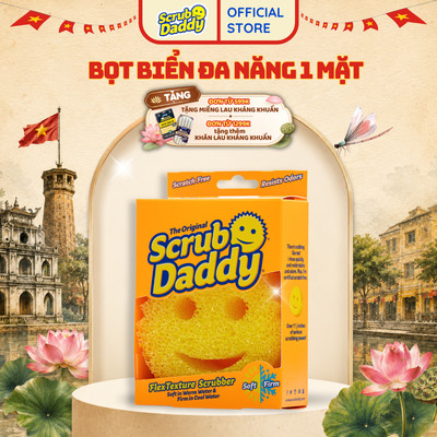 Miếng rửa chén bọt biển Scrub Daddy nguyên bản, miếng xốp lau chùi đa năng