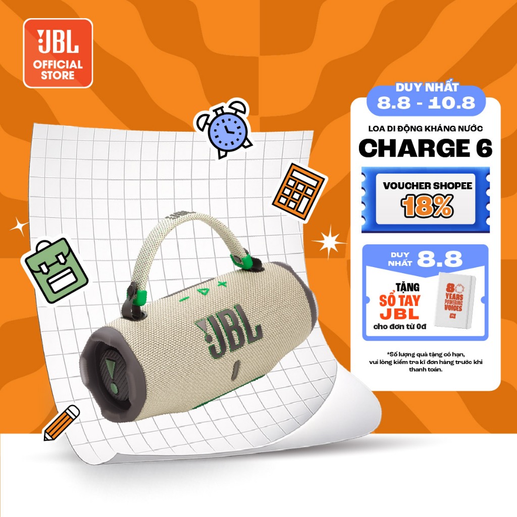 [ĐỘC QUYỀN ONLINE] Loa JBL Charge 6 Công Suất 45W Tích Hợp Pin Sạc Dự Phòng Chơi Nhạc tới 28 Giờ- AuraCast