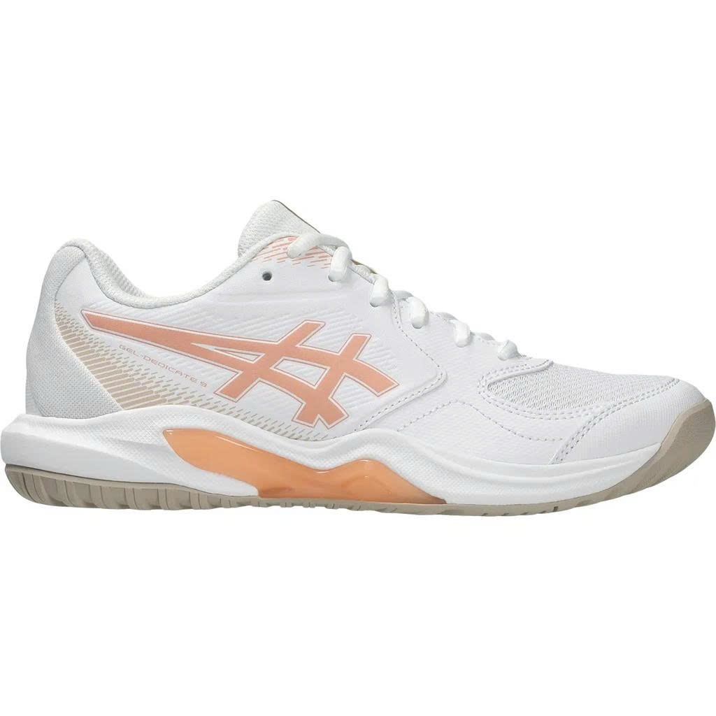 [ASICS] Giày Pickleball Nữ ASICS GEL-DEDICATE 9 White/Cantaloupe