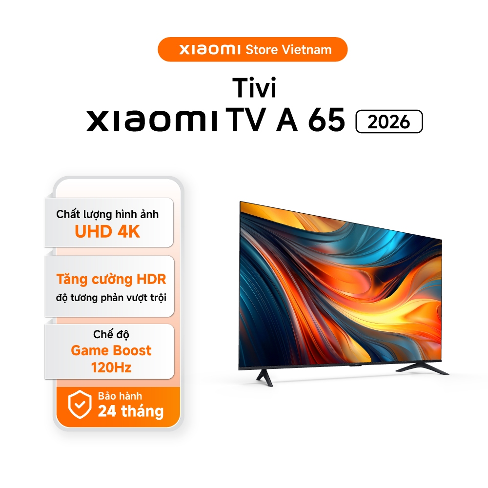 Tivi Xiaomi A 65 inch 2026 Hệ điều hành Google TV, Điều khiển giọng nói, Độ phân giải 4K - Bảo hành 
