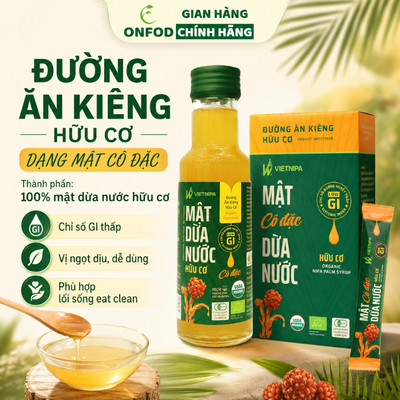 Đường ăn kiêng cho người tiểu đường hữu cơ mật dừa nước cô đặc hữu cơ VIETPINA ONFOD eat clean