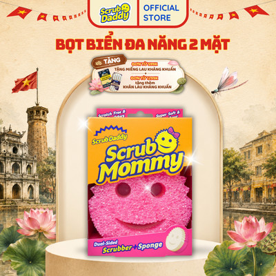Miếng rửa chén bọt biển Scrub Mommy - 2 mặt đa năng - an toàn - chống mùi