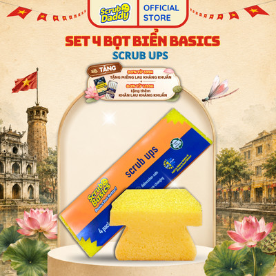 Bọt Biển Scrub Daddy Ups Basics – Bọt Biển 2 Mặt Năng Lực Làm Sạch Vượt Trội, Cầm Tay Tiện Dụng