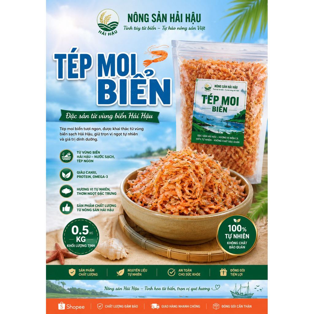 [0.5Kg ]Tép Moi Biển Khô Loại 1 – Tép Moi Tự Nhiên, Ngọt Thịt, Khô Sạch, Đặc Sản Biển