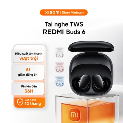 Xiaomi Tai nghe Bluetooth TWS thông minh Buds 6 Play | AI giảm tiếng ồn | Pin lên đến 36h - BH 1 năm chính hãng