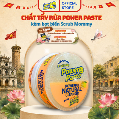 Scrub Daddy - Bộ chất tẩy rửa & làm sạch đa bề mặt gồm Power Paste và bọt biển Scrub Mommy