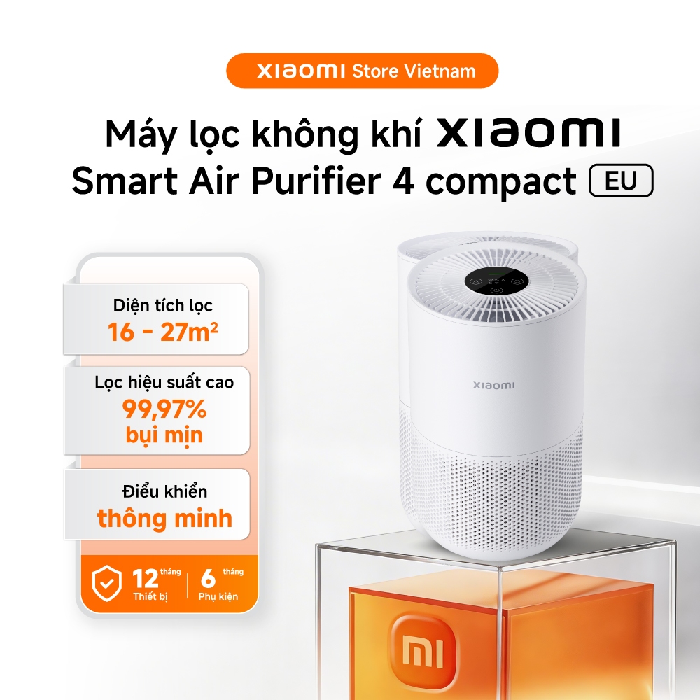 Xiaomi Máy lọc không khí thông minh Smart Air Purifier 4 Compact EU | 99,97% bụi mịn | 16 - 27m² - BH 1 năm chính hãng