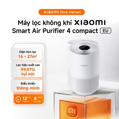 Xiaomi Máy lọc không khí thông minh Smart Air Purifier 4 Compact EU | 99,97% bụi mịn | 16 - 27m² - BH 1 năm chính hãng