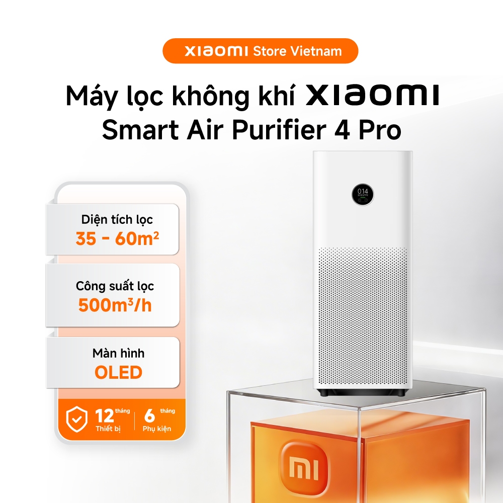 Xiaomi Máy lọc không khí thông minh Smart Air Purifier 4 Pro | Công suất lọc 500m³/h | 35 - 60m² - B
