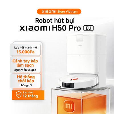 Xiaomi Robot hút bụi thông minh Robot Vacuum H50 Pro EU | Lực hút 15.000Pa | Chổi kép chống rối  - BH 1 năm chính hãng