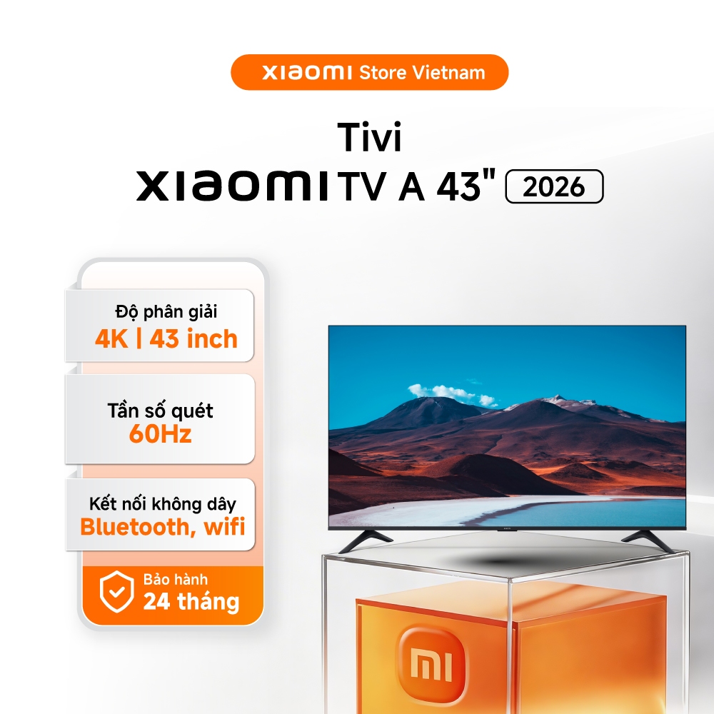 Xiaomi TV thông minh A 43" 2026 | 4K UHD  | Bluetooth, wifi - BH 24 tháng chính hãng