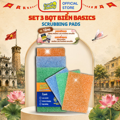 Bọt Biển Chà Rửa Scrub Daddy Scrubbing Pads Basics – Chà sạch, bền, không trầy xước