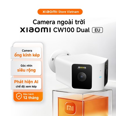 Xiaomi Camera ngoài trời CW100 Dual (EU) | Ống kính kép | Phát hiện AI | Chế độ xem kép - BH 1 năm chính hãng