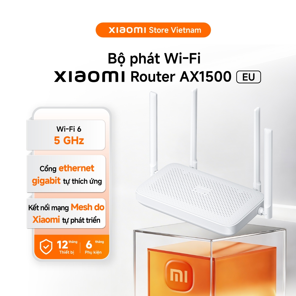 Xiaomi Bộ phát sóng/ Bộ định tuyến Wifi Router AX1500 (EU) | Cổng ethernet gigabit tự thích ứng |  -