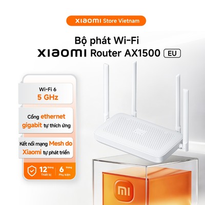 Xiaomi Bộ phát sóng/ Bộ định tuyến Wifi Router AX1500 (EU) | Cổng ethernet gigabit tự thích ứng |  - BH 1 năm chính hãng