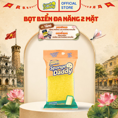 [Phiên Bản Essentials] Miếng cọ rửa và bọt biển Scrub Daddy Sponge Daddy mỏng hơn