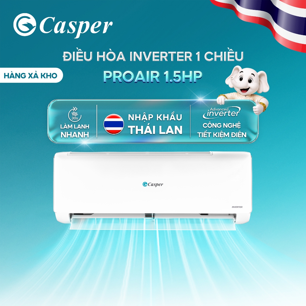 Máy lạnh/ Điều hòa Casper Inverter ProAir 1.5HP JC-12IU36/ EC-12IU36/HC-12IA32 - Bảo hành 3 năm