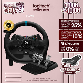 Vô lăng & bàn đạp chơi game Logitech G923 - Phản hồi lực TRUEFORCE, ly hợp kép, tay cầm bọc da