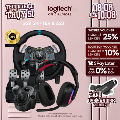 Combo Vô Lăng Logitech G29 Driving Force, Cần số Logitech SHIFTER và tai nghe Logitech Astro A20