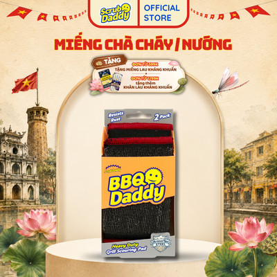Miếng cọ thép BBQ Daddy Scour Steel - Lưới thép ArmorTec® hỗ trợ cho các vết cháy,vết khét và nướng