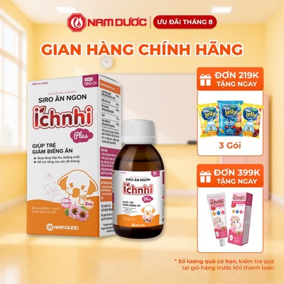Siro Ăn Ngon Ích Nhi Plus (Chai) - TPBVSK Hỗ Trợ Trẻ Ăn Ngon, Giảm Biếng Ăn, Tăng Hấp Thu Và Sức Đề Kháng - Lọ 100ml