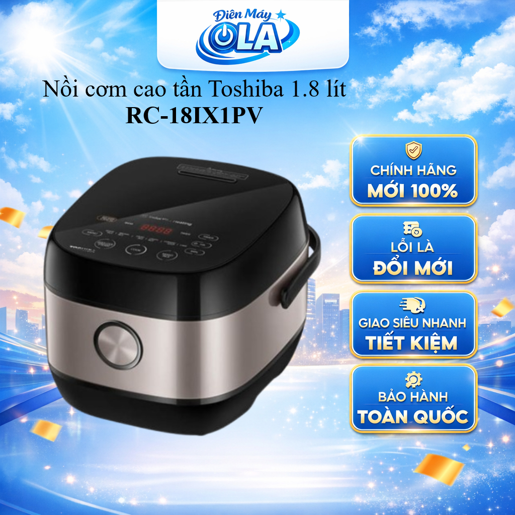 (TOÀN QUỐC) - RC-18IX1PV - Nồi Cơm Cao Tần Toshiba 1.8L RC-18IX1PV