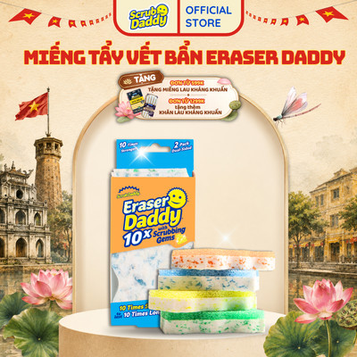 Miếng Chà Tẩy Eraser Daddy Với Các Tinh Thể Chà Rửa Kính, Tường...