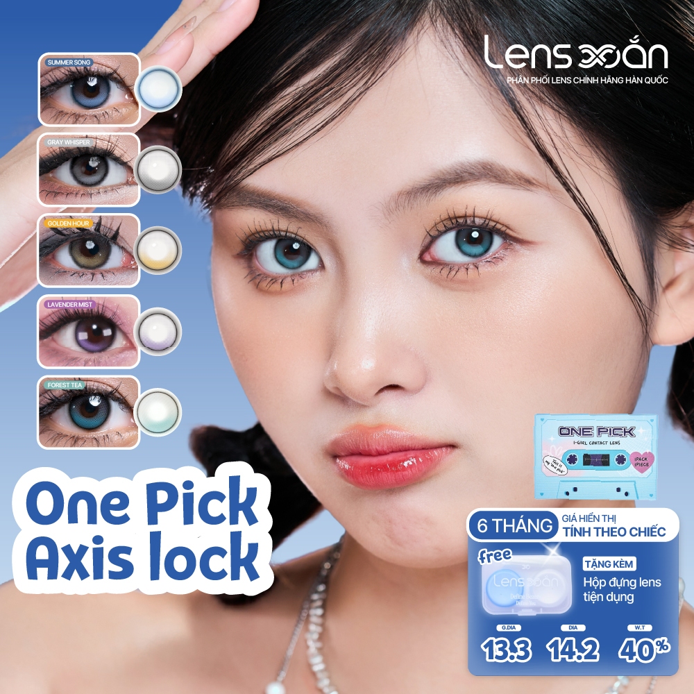Kính áp tròng cận 6 tháng LENS XOẮN lens tây xanh highlight khoá trục cố định FIXING I-GIRL ISHA ONE