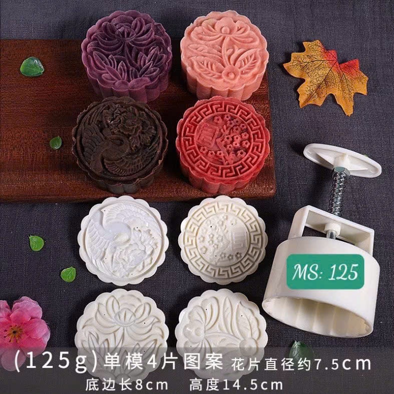 Khuôn Làm Bánh Trung Thu Nhiều Kích Cỡ , 100gr, 125gr