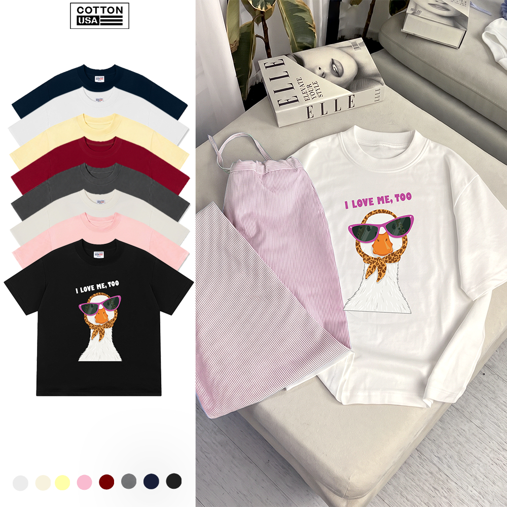 Áo Thun Relaxed Fit CottonUSA Vietnam "Farm Lady Duck I Love Me Too" - PT0340PT