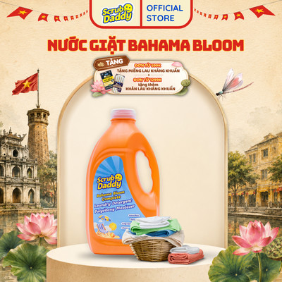 Nước giặt Bahama Bloom Scrub Daddy 2L, dùng để giặt quần áo và các vật dụng bằng vải